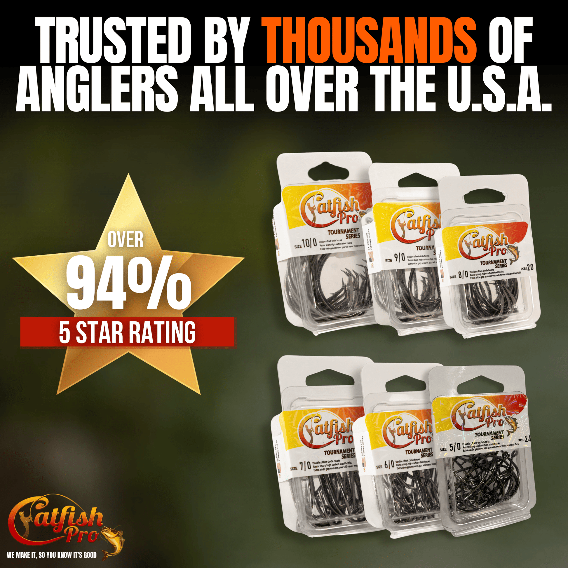 Double Offset Circle Hooks 6/0 - Value Pack Catfish Pro