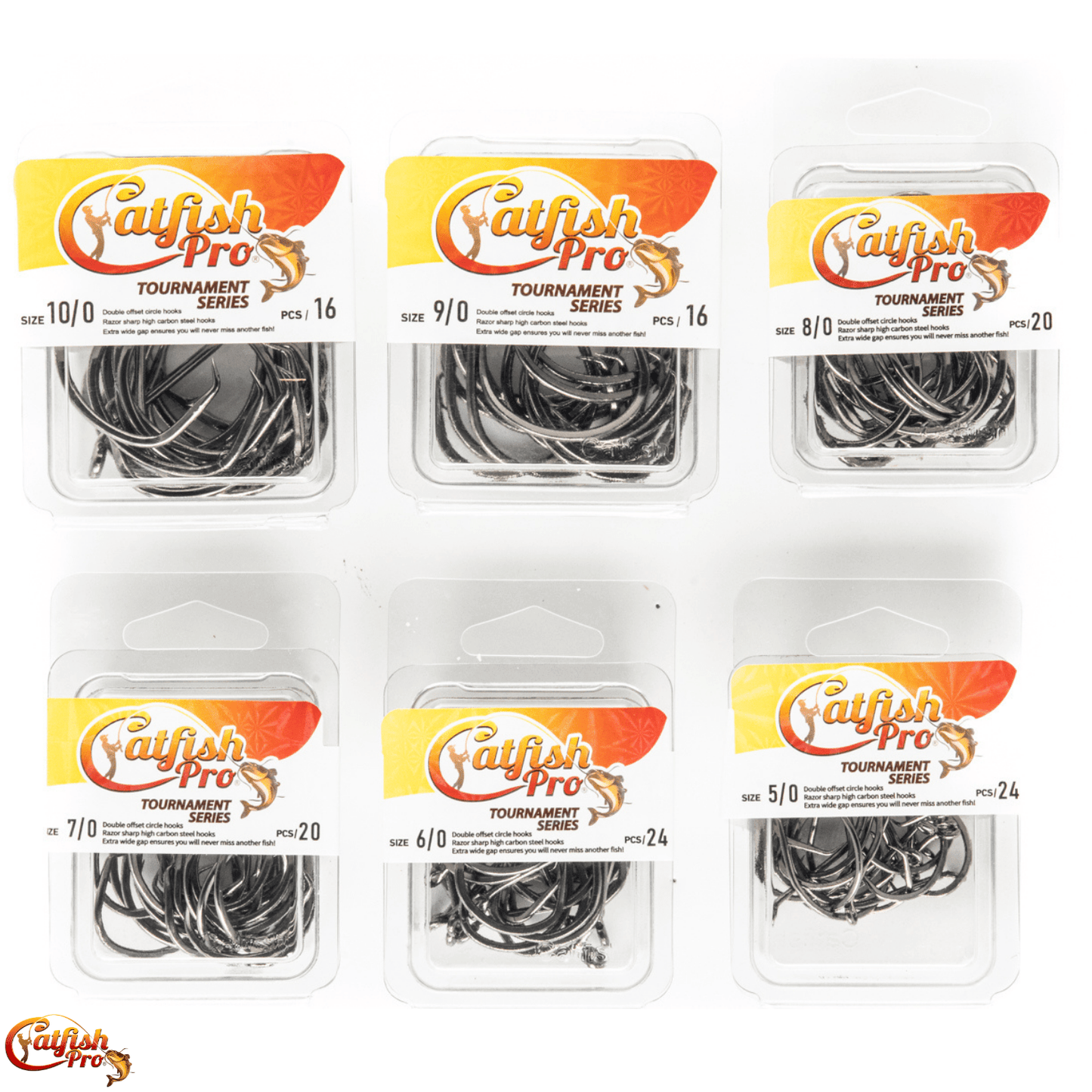 Double Offset Circle Hooks 6/0 - Value Pack Catfish Pro