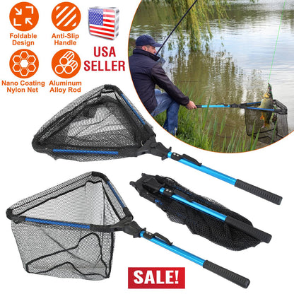 Foldable Fishing Net with Aluminum Handle and Nano Coating LJGDeals