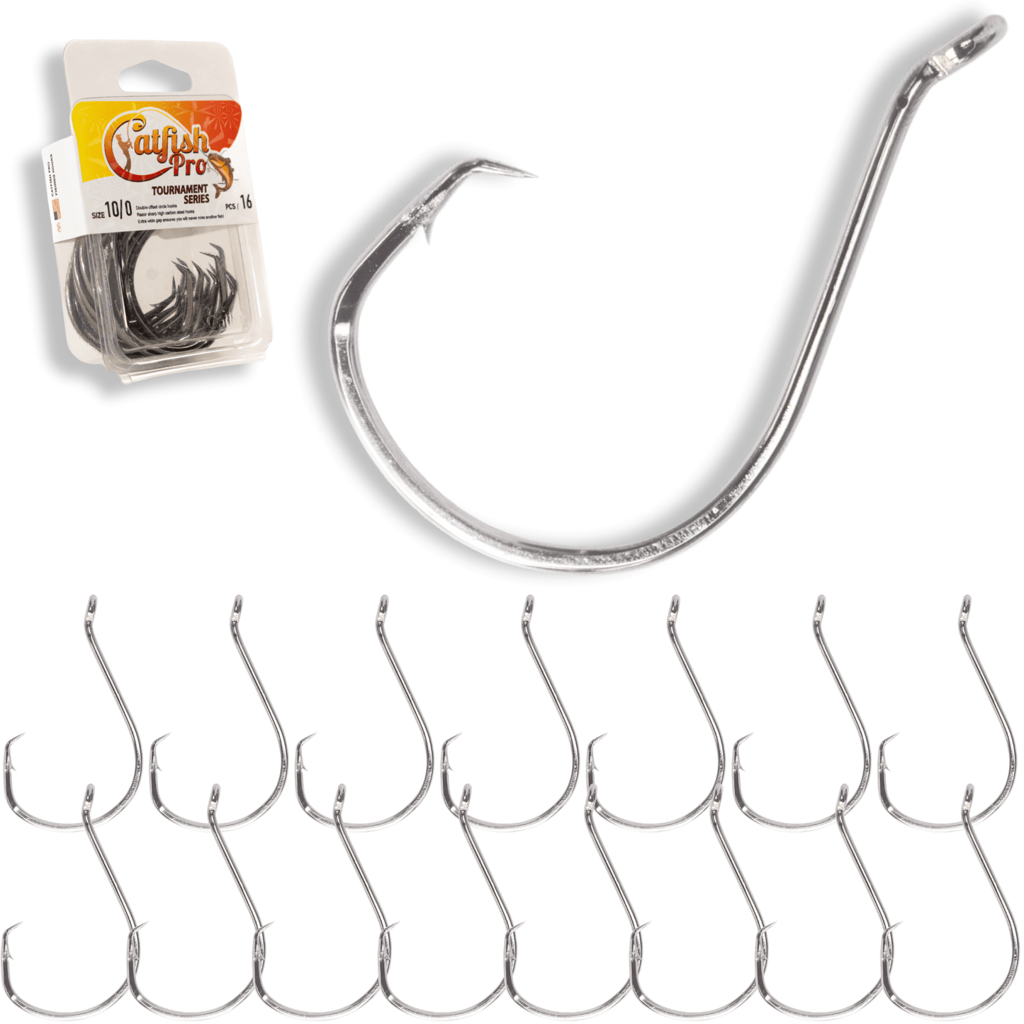 Double Offset Circle Hooks 10/0 - Value Pack Catfish Pro