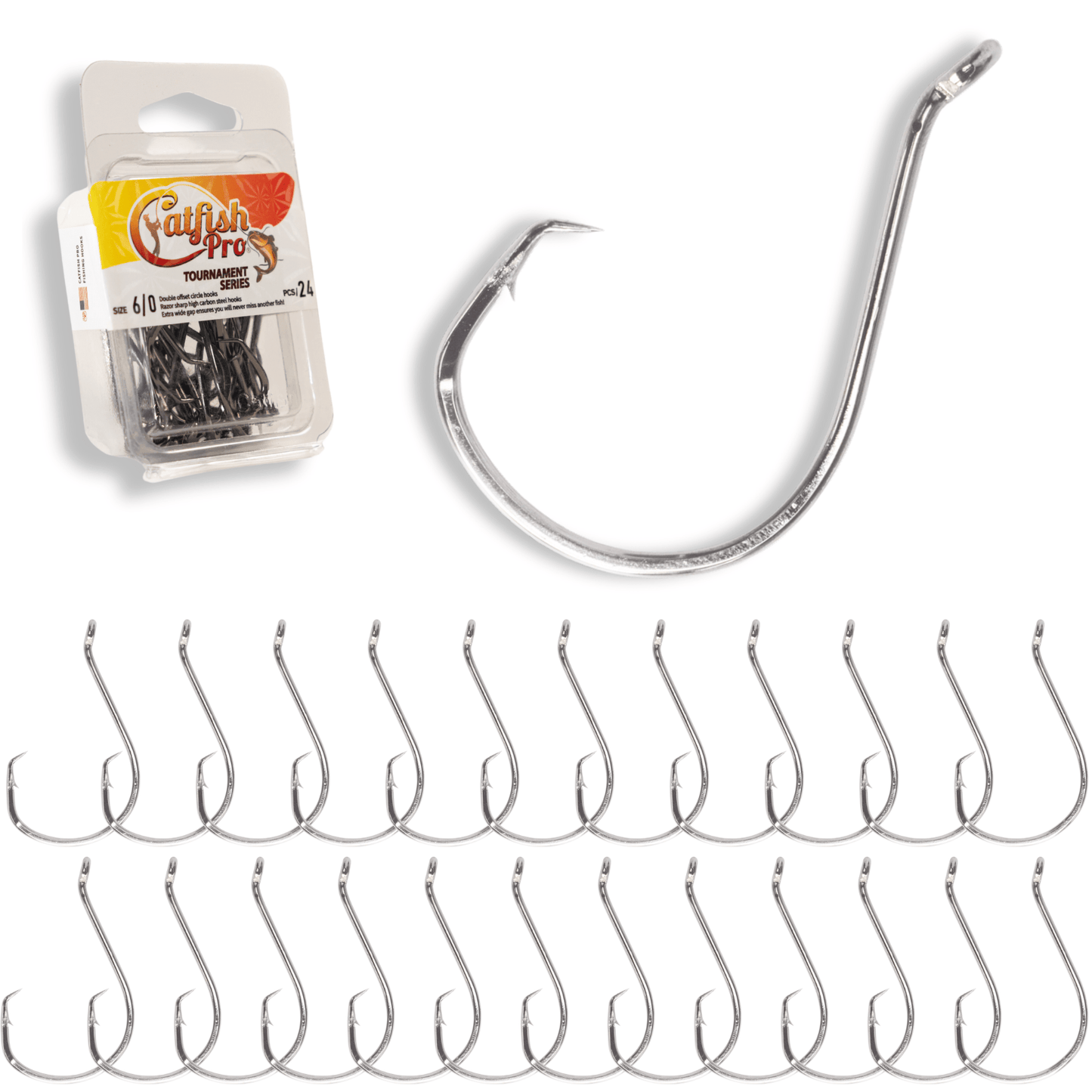 Double Offset Circle Hooks 6/0 - Value Pack Catfish Pro
