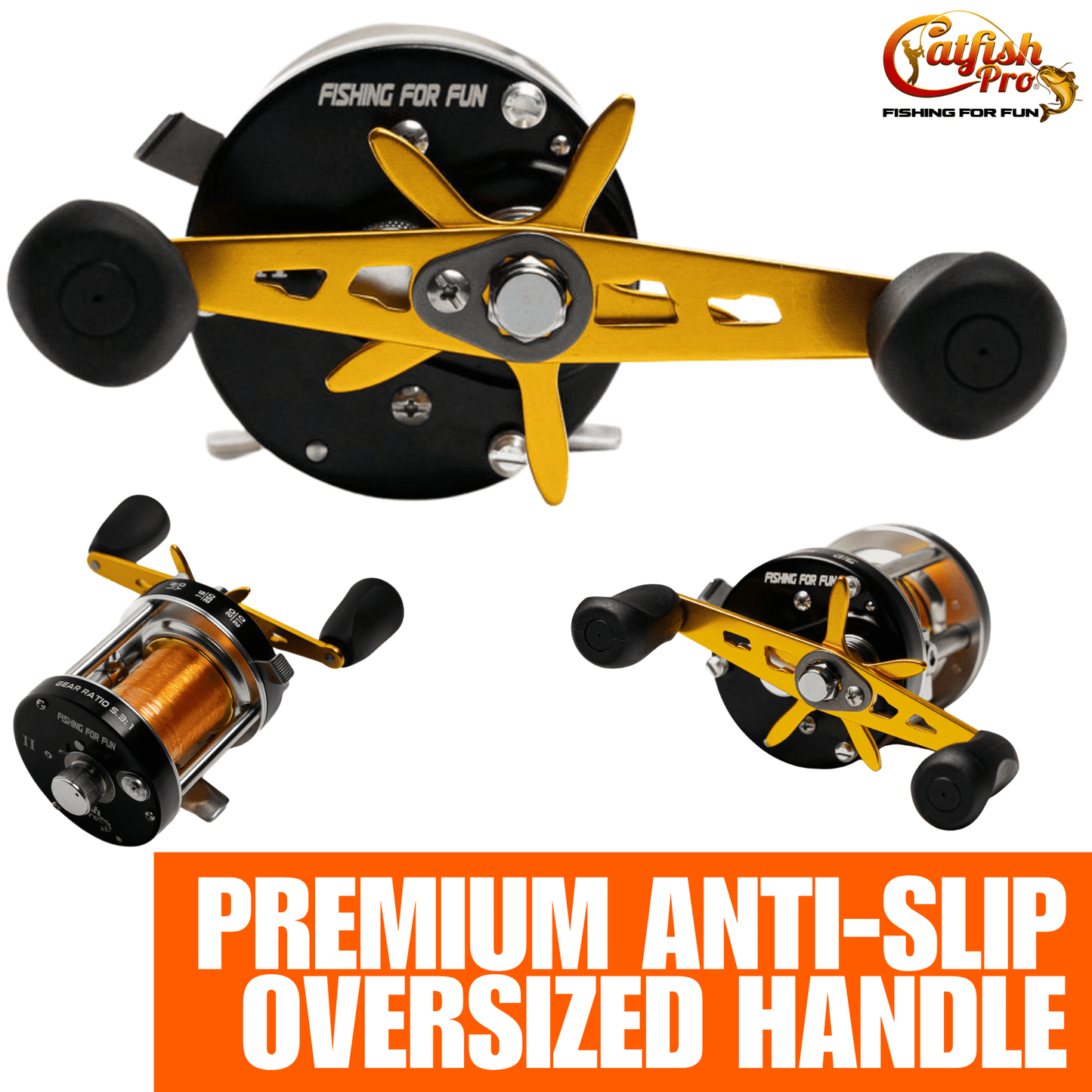 Fishing for Fun Round Baitcaster Reel Catfish Pro