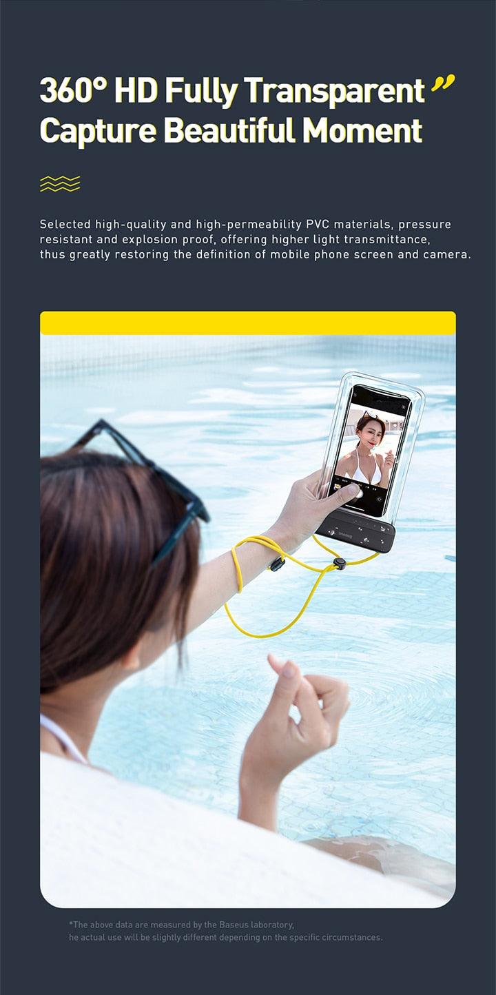 Floating Swimming Phone Bag Waterproof Mobile Phone Pouch Cell Phone Case For Swimming Diving Surfing Beach Use Waterproof Phone Cases for Swimming Boating 7.2Inch Stevvex