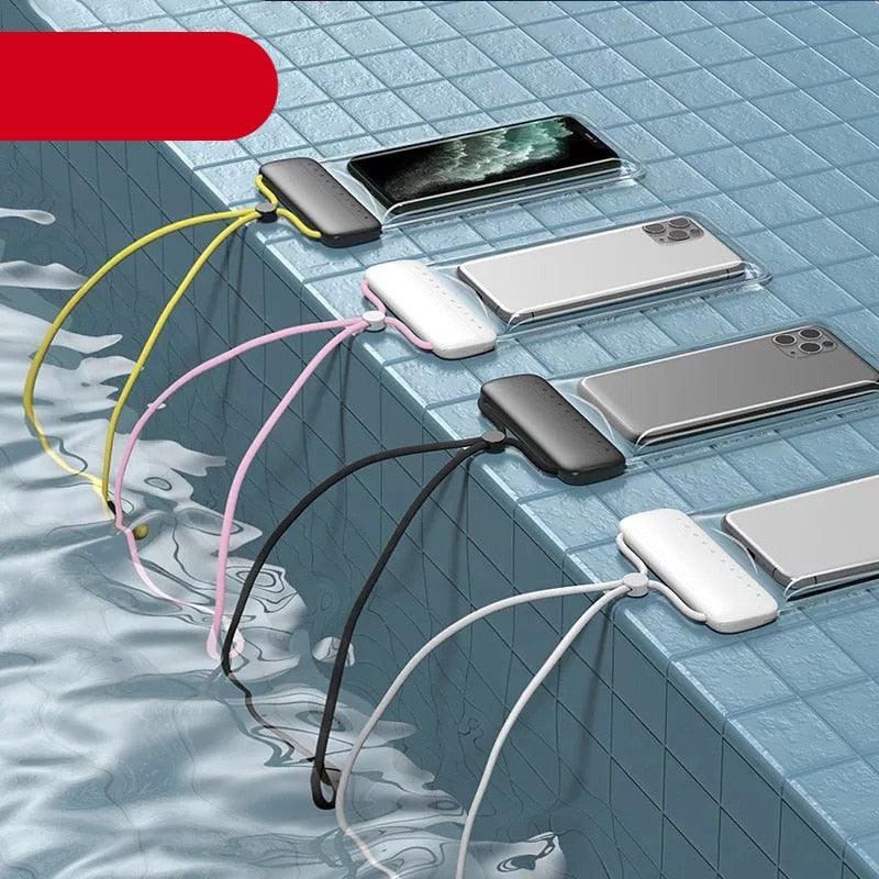 Floating Swimming Phone Bag Waterproof Mobile Phone Pouch Cell Phone Case For Swimming Diving Surfing Beach Use Waterproof Phone Cases for Swimming Boating 7.2Inch Stevvex