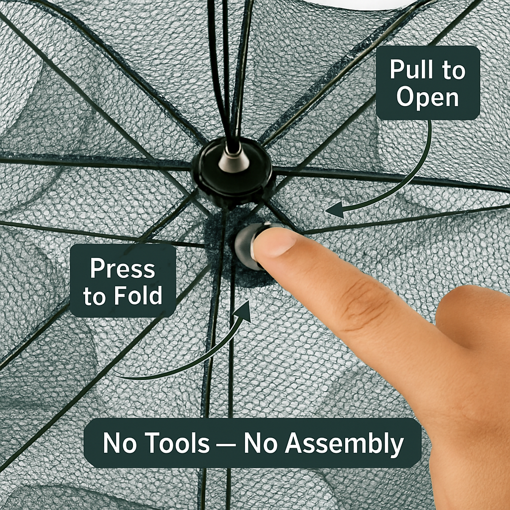 Fishing Trap Net Foldable Bait Trap for Shrimp & Crabs LJGDeals