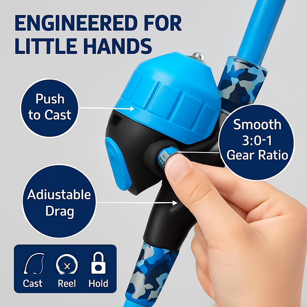 Kids Fishing Pole Set - Telescopic Rod & Spincast Reel Kit LJGDeals
