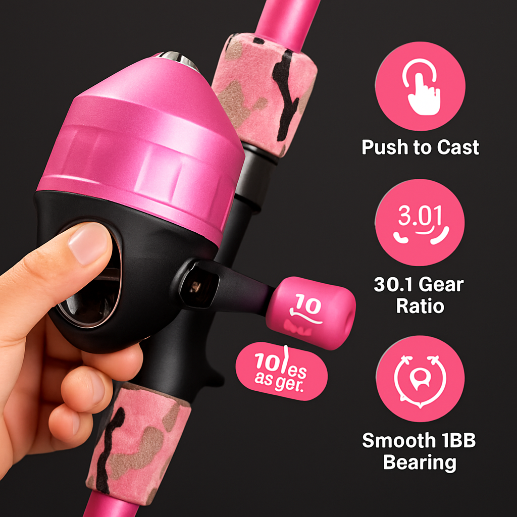 Kids Fishing Pole Set - Telescopic Rod & Spincast Reel Kit LJGDeals
