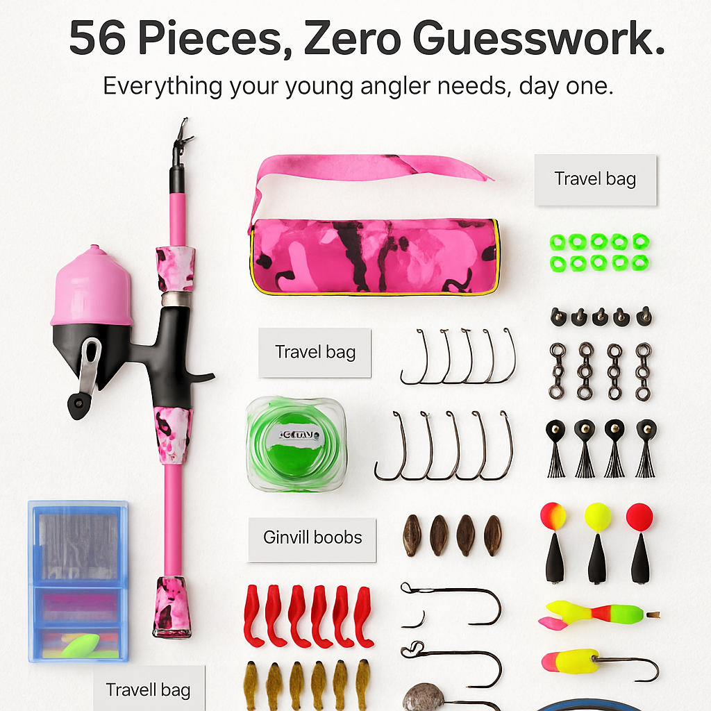 Kids Fishing Pole Set - Telescopic Rod & Spincast Reel Kit LJGDeals