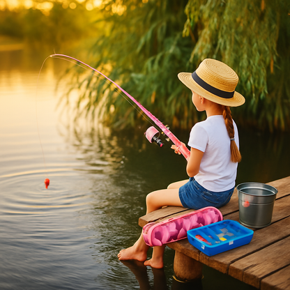 Kids Fishing Pole Set - Telescopic Rod & Spincast Reel Kit LJGDeals