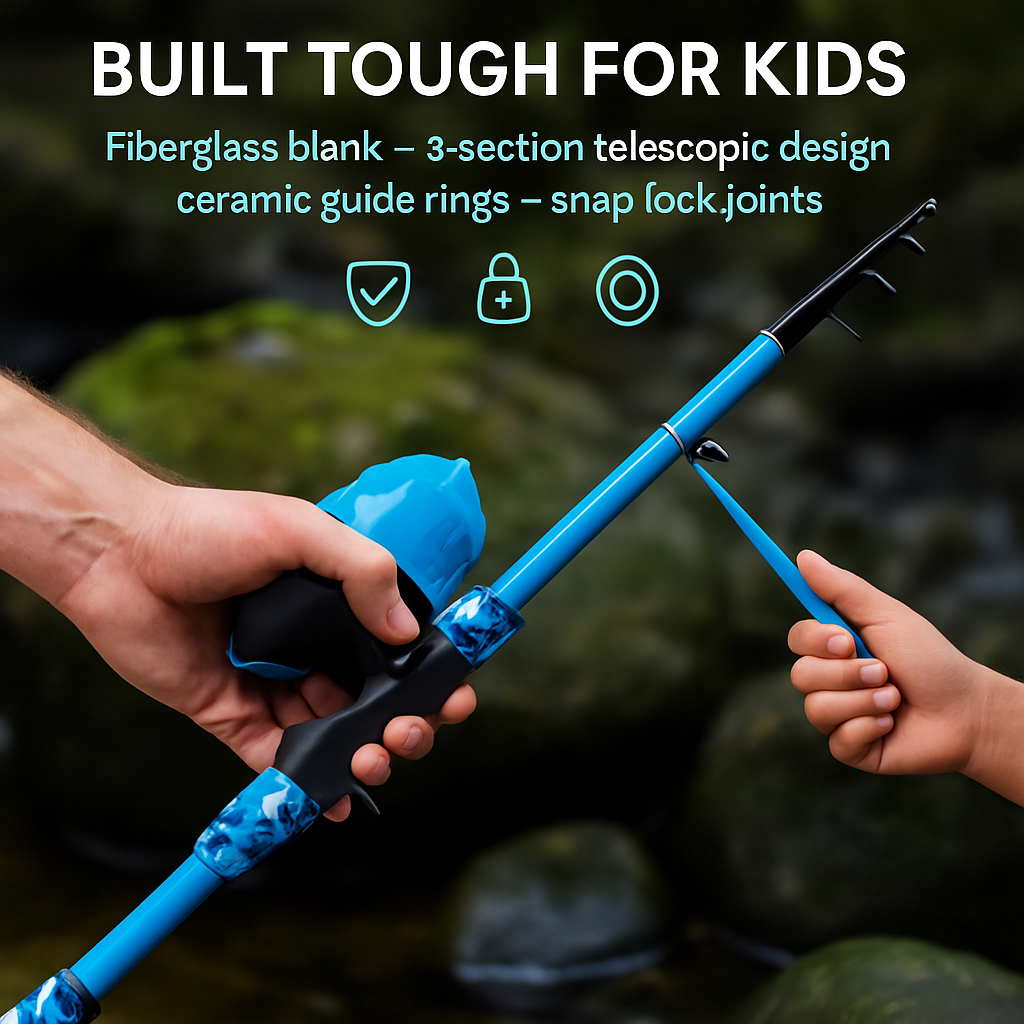 Kids Fishing Pole Set - Telescopic Rod & Spincast Reel Kit LJGDeals