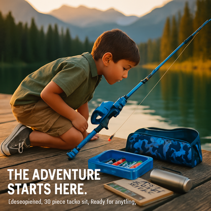 Kids Fishing Pole Set - Telescopic Rod & Spincast Reel Kit LJGDeals