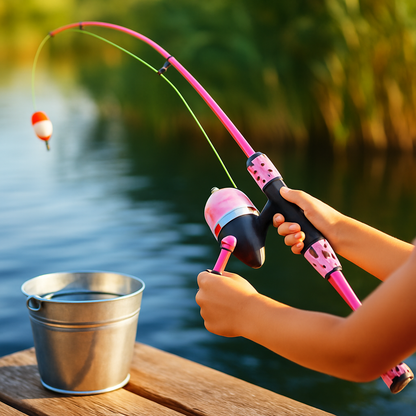 Kids Fishing Pole Set - Telescopic Rod & Spincast Reel Kit LJGDeals