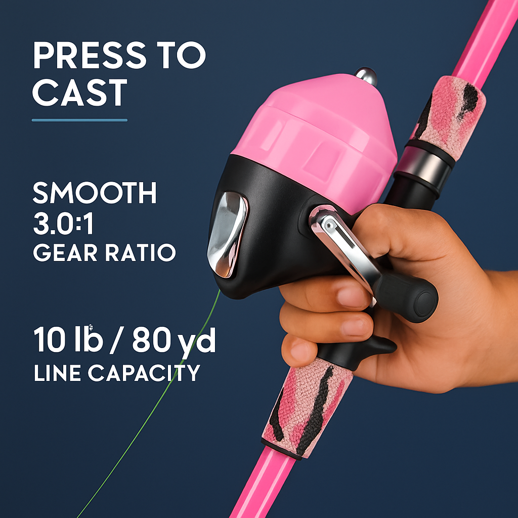 Kids Fishing Pole Set - Telescopic Rod & Spincast Reel Kit LJGDeals