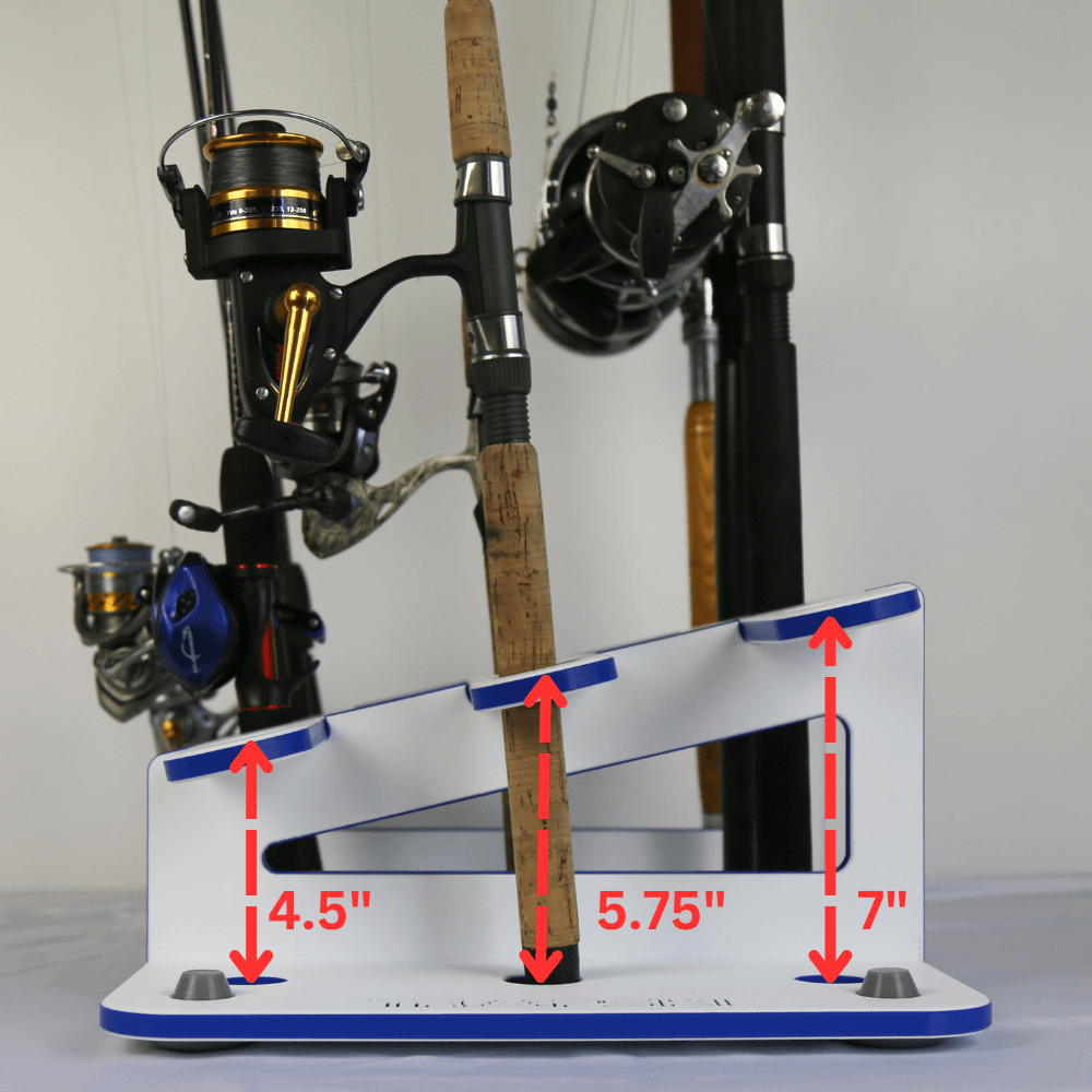 Made in the USA Fishing Rod Rack | 12 Pole Waterproof Wash-down | Dock, Garage, Boat, Storage TRAPSKI