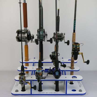 Made in the USA Fishing Rod Rack | 12 Pole Waterproof Wash-down | Dock, Garage, Boat, Storage TRAPSKI