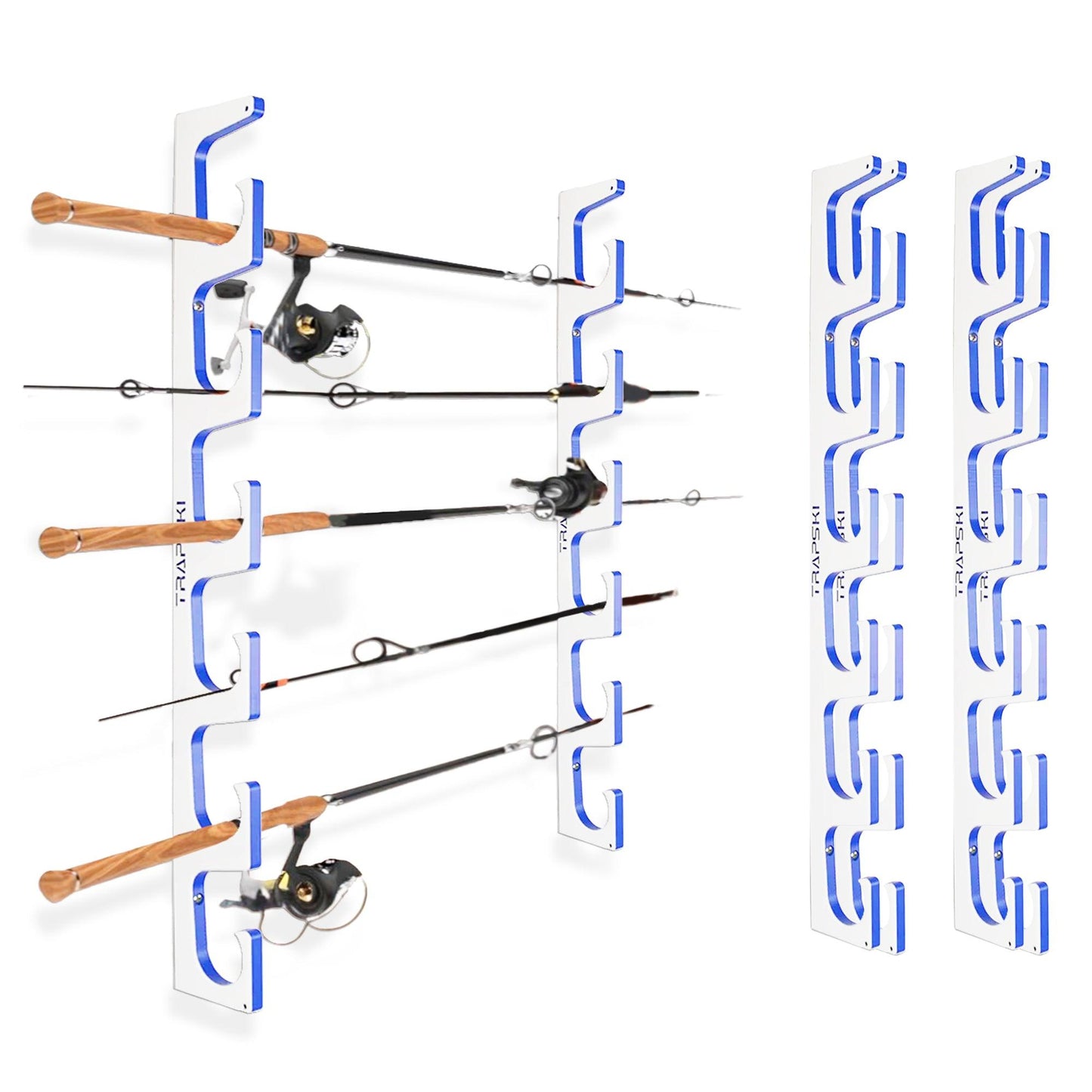 Made in the USA Premium Fishing Rod Racks | Wall or Ceiling or Boat Mounted TRAPSKI
