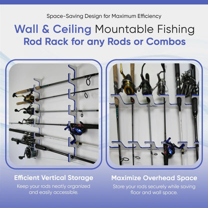 Made in the USA Premium Fishing Rod Racks | Wall or Ceiling or Boat Mounted TRAPSKI