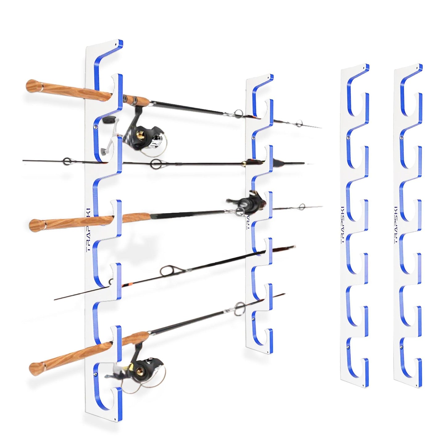 Made in the USA Premium Fishing Rod Racks | Wall or Ceiling or Boat Mounted TRAPSKI