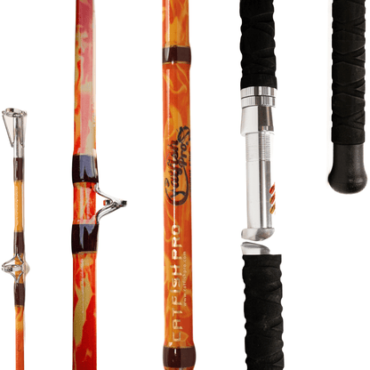 Orange Dragon Fire Casting Glow Rod Catfish Pro