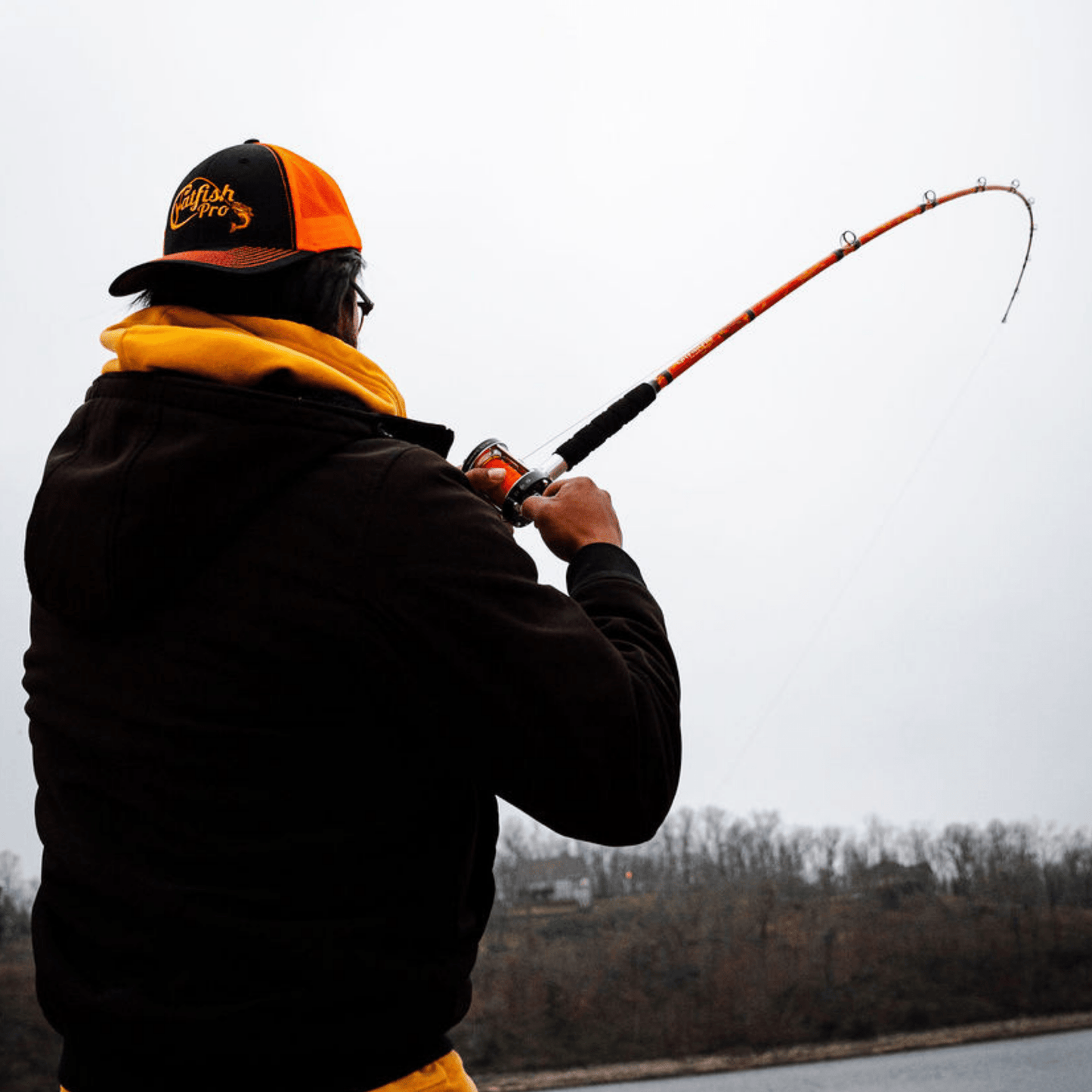 Orange Dragon Fire Casting Glow Rod Catfish Pro