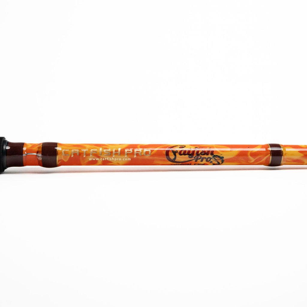 Orange Dragon Fire Spinning Glow Rod Catfish Pro