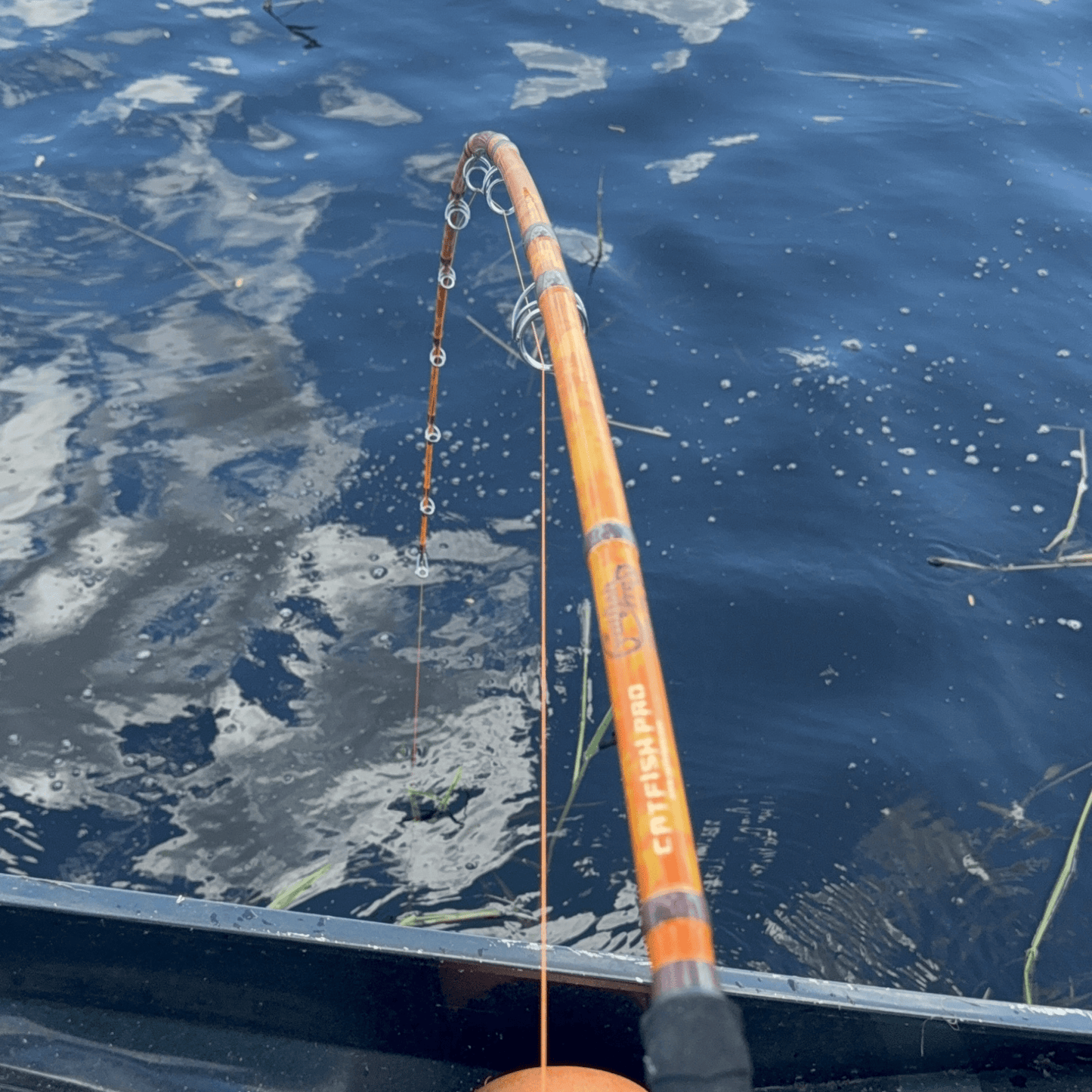 Orange Dragon Fire Spinning Glow Rod Catfish Pro
